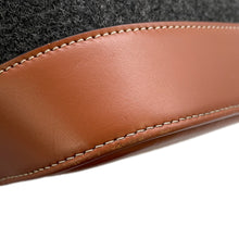 Load image into Gallery viewer, CELINE CELINE Logo Bucket Shoulder Bag Dark Gray/Brown Felt Leather Size Small

