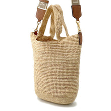 将图像加载到图库查看器中，LOEWE Slit Bag Natural/TanA685453X07 Raffia Leather Size Mini
