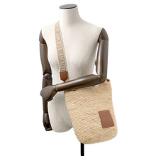 将图像加载到图库查看器中，LOEWE Slit Bag Natural/TanA685453X07 Raffia Leather Size Mini
