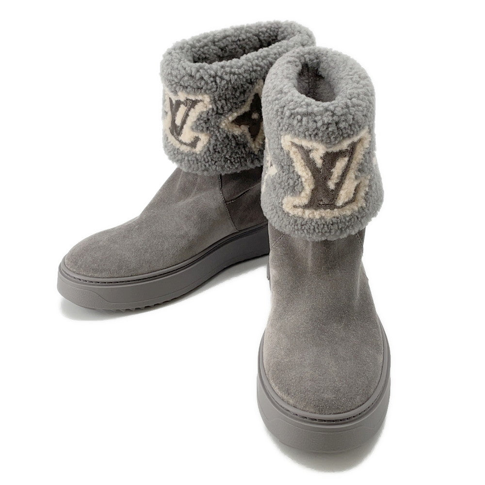 LOUIS VUITTON Snowdrop Line EncreBoots Gray1A95E6 Suede Mouton Size 36H