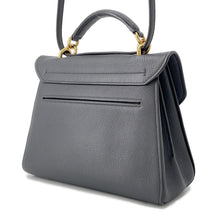 将图像加载到图库查看器中，Ferragamo Gancini Margot 2-Way Handbag Gray21H493 Leather
