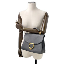 将图像加载到图库查看器中，Ferragamo Gancini Margot 2-Way Handbag Gray21H493 Leather
