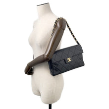 Load image into Gallery viewer, CHANEL one belt Black Caviar Leather
