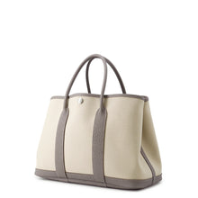 Load image into Gallery viewer, HERMES Garden Party Gris Meyer/Ecru Toile H Negonda Leather Size TPM
