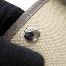 Load image into Gallery viewer, HERMES Garden Party Gris Meyer/Ecru Toile H Negonda Leather Size TPM
