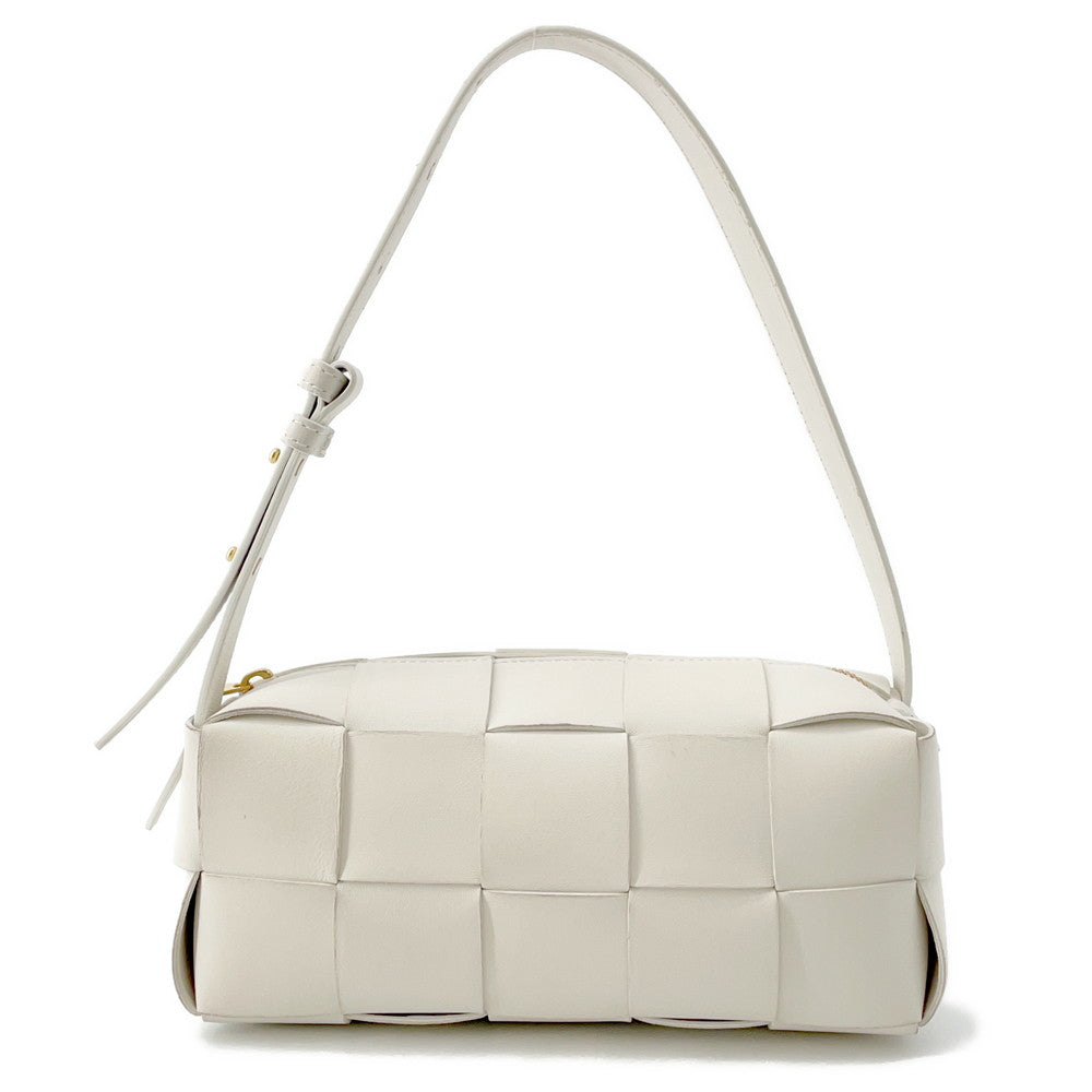 Bottega Veneta Maxi INTRECCIATO Brique Cassette Hobo Bag White729166 Lambskin Size Small