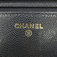 将图像加载到图库查看器中，CHANEL Chain wallet BlackAP4653 Caviar Leather
