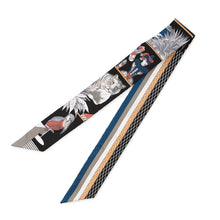 Load image into Gallery viewer, HERMES Twilly Grand Theater Nouveau Black/Etoupe/Terracotta Silk100%
