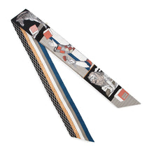 Load image into Gallery viewer, HERMES Twilly Grand Theater Nouveau Black/Etoupe/Terracotta Silk100%
