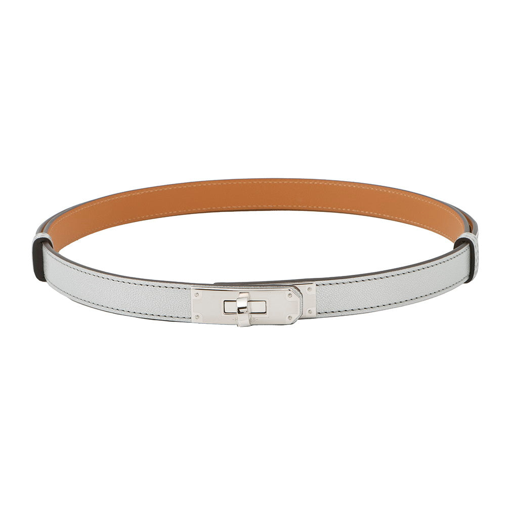HERMES Kelly Belt18 Argent Chevre Shamqila