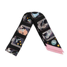 将图像加载到图库查看器中，HERMES Twilly HERMES STORY Black/Grease/Rose Silk100%
