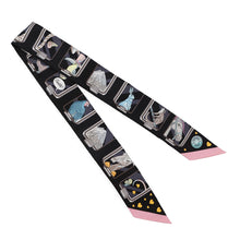 将图像加载到图库查看器中，HERMES Twilly HERMES STORY Black/Grease/Rose Silk100%
