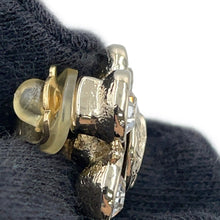 将图像加载到图库查看器中，CHANEL CC Logo Earring Gold Plated Rhinestone
