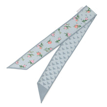 将图像加载到图库查看器中，PRADA Printed Silk Twill Skinny Scarf Pearl Grey1FF008 Silk100%
