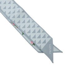 Load image into Gallery viewer, PRADA Printed Silk Twill Skinny Scarf Pearl Grey1FF008 Silk100%
