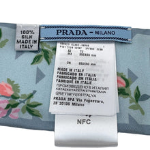 Load image into Gallery viewer, PRADA Printed Silk Twill Skinny Scarf Pearl Grey1FF008 Silk100%
