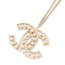 将图像加载到图库查看器中，CHANEL CC Logo Necklace Metal Faux Pearl Rhinestone
