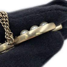 将图像加载到图库查看器中，CHANEL CC Logo Necklace Metal Faux Pearl Rhinestone
