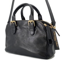 将图像加载到图库查看器中，Dior Grand Tour Bowling Bag BlackM6000UNQD Crinkled Calf Leather Size Small
