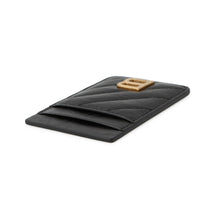 将图像加载到图库查看器中，BALENCIAGA Quilted Magnetic Card Holder Black782132 Crushed Calf Leather
