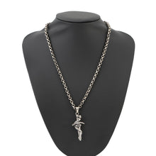 将图像加载到图库查看器中，BALENCIAGA Goth Snake Sword Necklace820150 Metal Rhinestone

