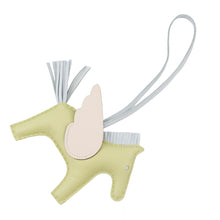 Load image into Gallery viewer, HERMES Rodeo Bag Charm Pegasus Jaune Bourgeon/Machete/Blue Brume Lambskin Size MM
