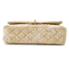 将图像加载到图库查看器中，CHANEL Matelasse Double Flap Jacquard Chain Shoulder Bag Gold CottonJersy
