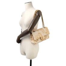 Load image into Gallery viewer, CHANEL Matelasse Double Flap Jacquard Chain Shoulder Bag Gold CottonJersy
