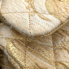 Load image into Gallery viewer, CHANEL Matelasse Double Flap Jacquard Chain Shoulder Bag Gold CottonJersy
