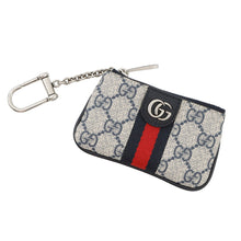 将图像加载到图库查看器中，GUCCI Ophidia Key Case Beige/Navy671722 GG Supreme Leather
