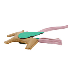 Load image into Gallery viewer, HERMES Rodeo Pegasus Bag Charm Chai/Mauve Sylvestre/Menthe Lambskin Size PM
