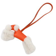 Load image into Gallery viewer, HERMES Buddy Bag Charm Orange Poppy/Carnelian Lambskin Merino Wool
