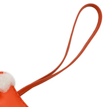 将图像加载到图库查看器中，HERMES Buddy Bag Charm Orange Poppy/Carnelian Lambskin Merino Wool

