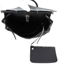 Load image into Gallery viewer, HERMES Herbag Zip Ad Black Toile Officier Vache Hunter Leather Size PM
