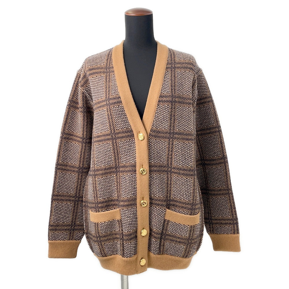 GUCCI Reversible cardigan GG Size XS Brown773903 Lana 95%, Polyamide 4%, Elastine 1%