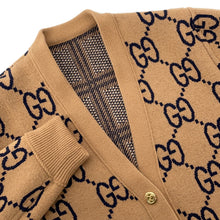 Load image into Gallery viewer, GUCCI Reversible cardigan GG Size XS Brown773903 Lana 95%, Polyamide 4%, Elastine 1%
