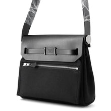 Load image into Gallery viewer, HERMES Herbag zip Black Toile Military Vache Hunter Leather Size Mini
