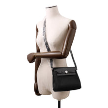 Load image into Gallery viewer, HERMES Herbag zip Black Toile Military Vache Hunter Leather Size Mini
