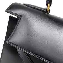 将图像加载到图库查看器中，HERMES Kelly Sellier Black Box Calf Leather Size 28

