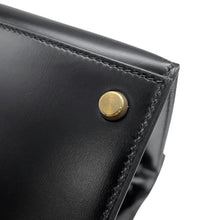 将图像加载到图库查看器中，HERMES Kelly Sellier Black Box Calf Leather Size 28
