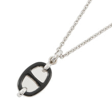 将图像加载到图库查看器中，HERMES Mini Maillon Necklace Size PM Black Lacquer Metal
