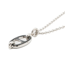 将图像加载到图库查看器中，HERMES Mini Maillon Necklace Size PM Black Lacquer Metal
