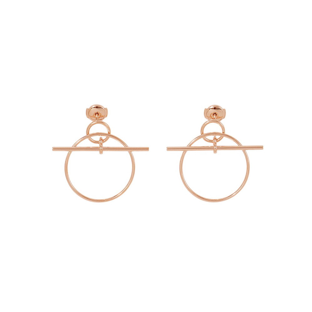 HERMES Loop Earrings Echappé Size PM 18K Pink Gold