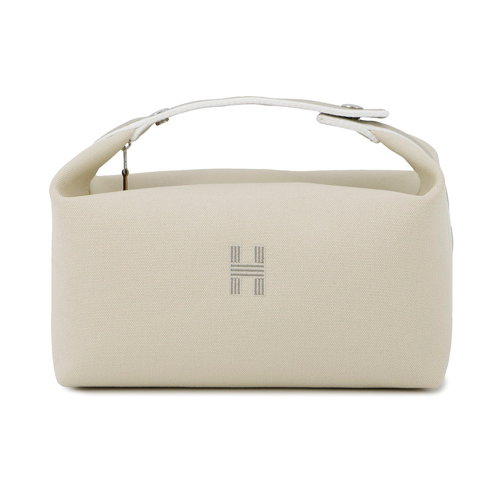 HERMES Brid a Black Beige Canvas Size GM