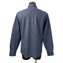 Load image into Gallery viewer, HERMES Denim shirt Size 37 IndigoBlue Cotton100% Swift Leather
