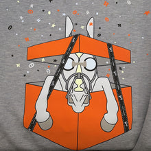 将图像加载到图库查看器中，HERMES Knitted Fabric Boite Surprise Surprise Box Size M Gray/Orange Cotton100%
