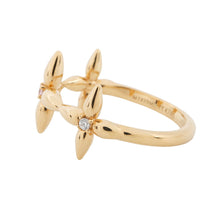 Load image into Gallery viewer, LOUIS VUITTON Louisette Signature Ring Size MM1439M Gold Plated Rhinestone
