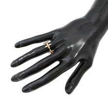 Load image into Gallery viewer, LOUIS VUITTON Louisette Signature Ring Size MM1439M Gold Plated Rhinestone
