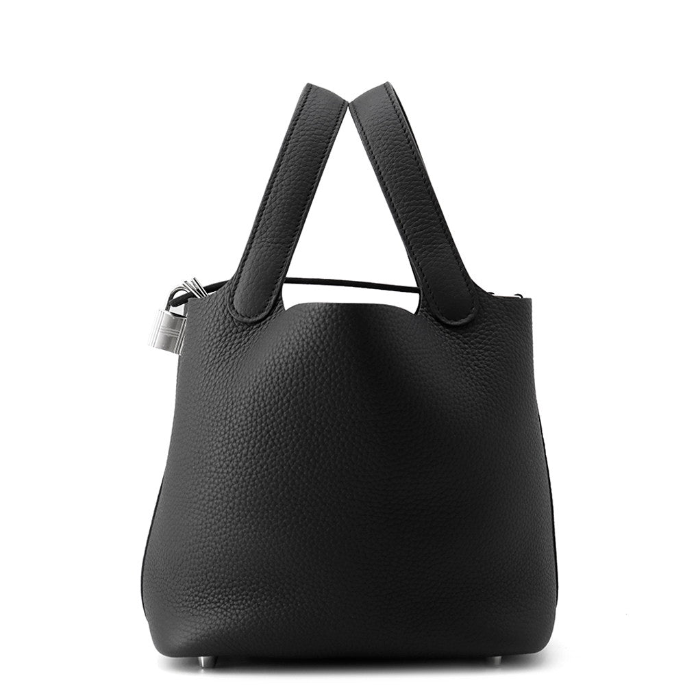 HERMES Picotin Padlock Black Taurillon ClemenceTaurillon Size PM