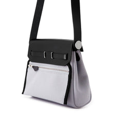 Load image into Gallery viewer, HERMES Herbag zip Black/Green Pantan Toile Military Vache Hunter Leather Size Mini
